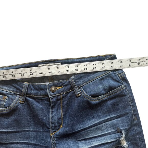 Boston Proper Womens Distressed Skinny Jeans Size 10/31 Blue Denim Embellished - Picture 5 of 9
